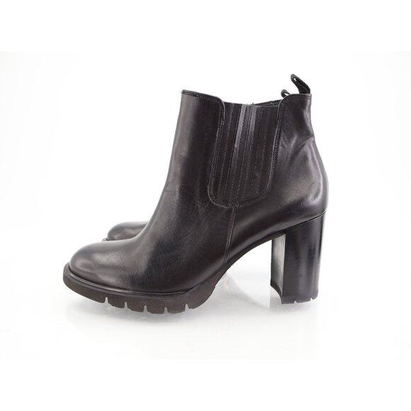 Paul Green Sahara Block Heel Chelsea Boot Black Leather Size 10.5 US 8 UK - Picture 4 of 12